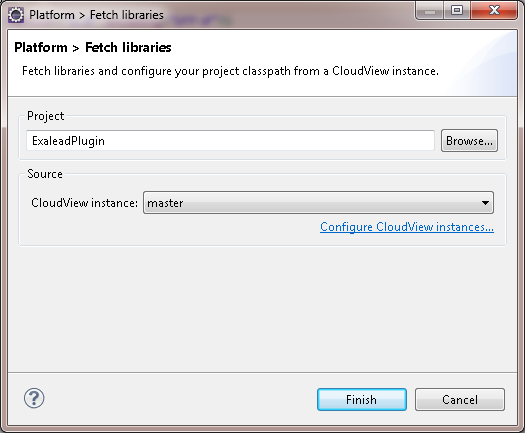 Fetch libraries Project and CV Instance definition